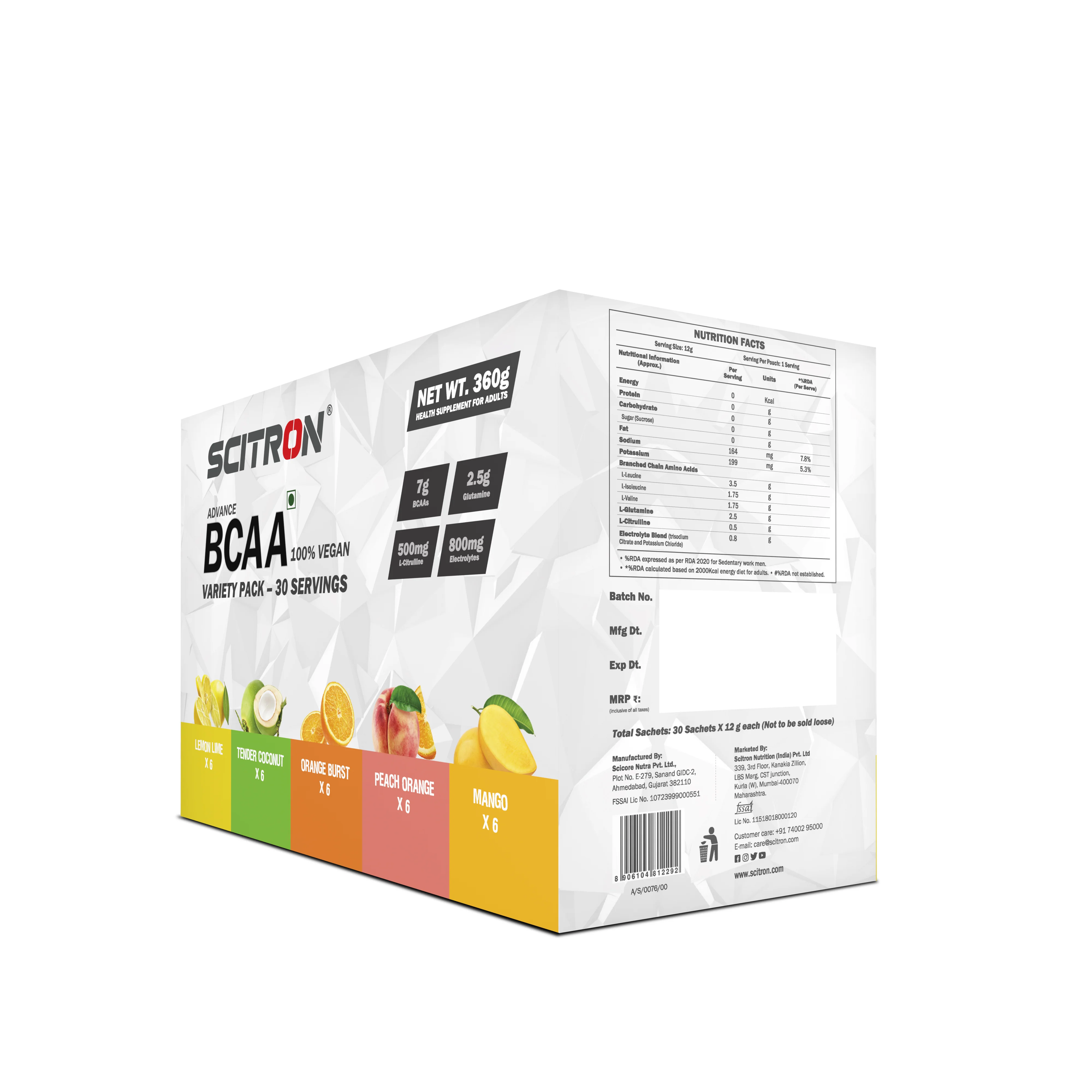 Advanced 100% VEGAN BCAA Variety Pack - 5 Flavours - Image 7