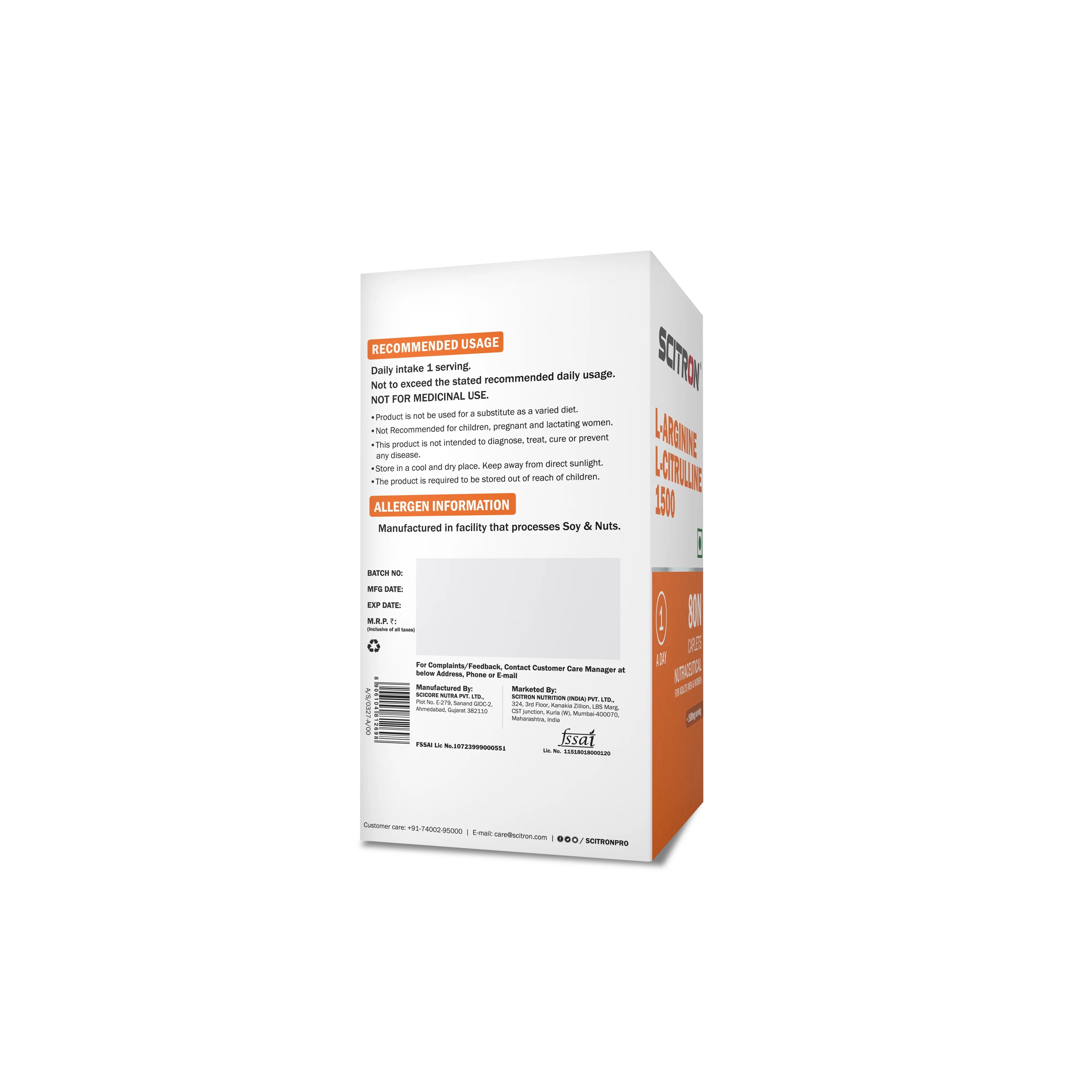 Arginine L-Citrulline 80 Tablets - Image 3