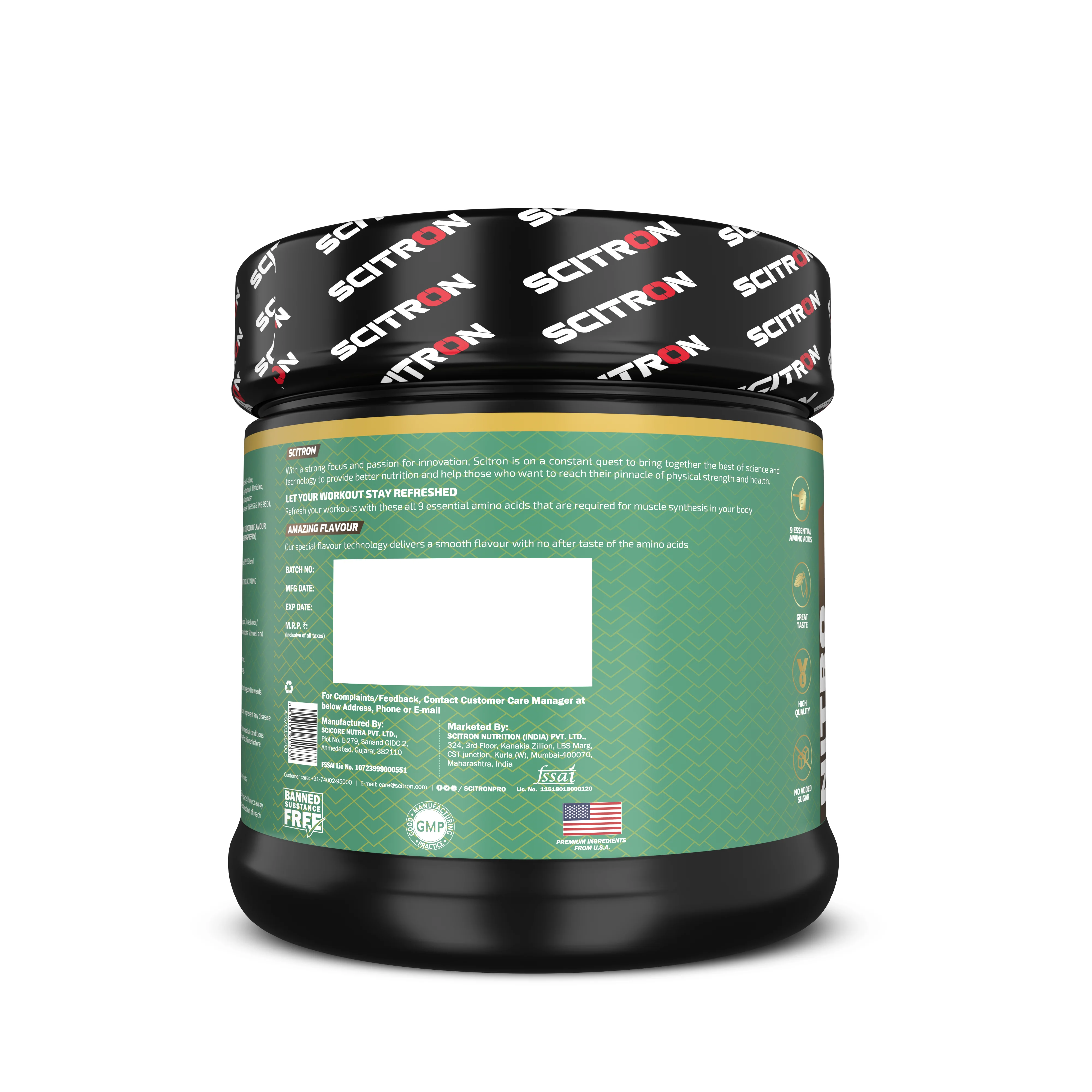 Nitro Series EAA 9 Essential Amino Acids (6.5g EAA, 4.8g BCAA, 0g Sugar) - Image 3