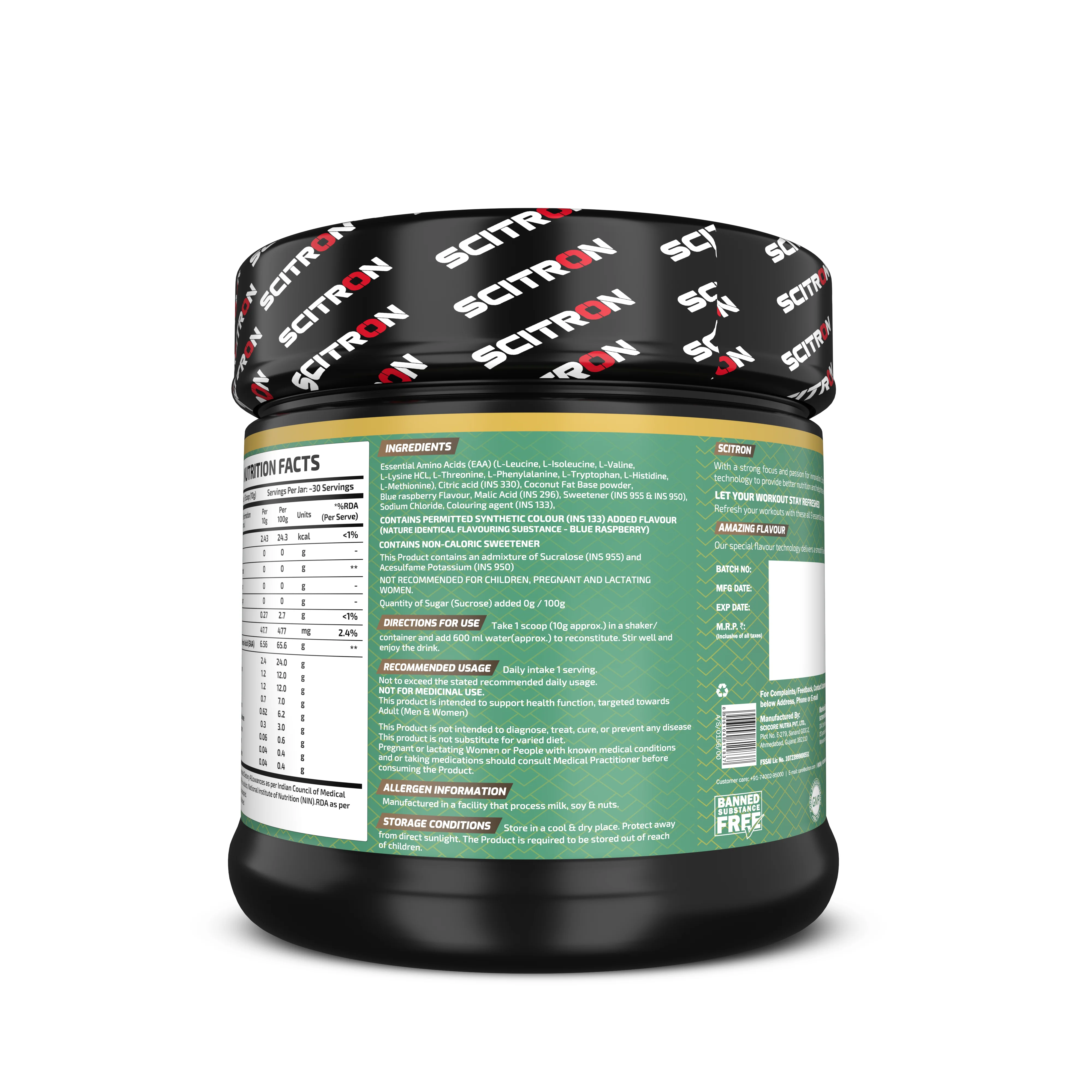 Nitro Series EAA 9 Essential Amino Acids (6.5g EAA, 4.8g BCAA, 0g Sugar) - Image 4
