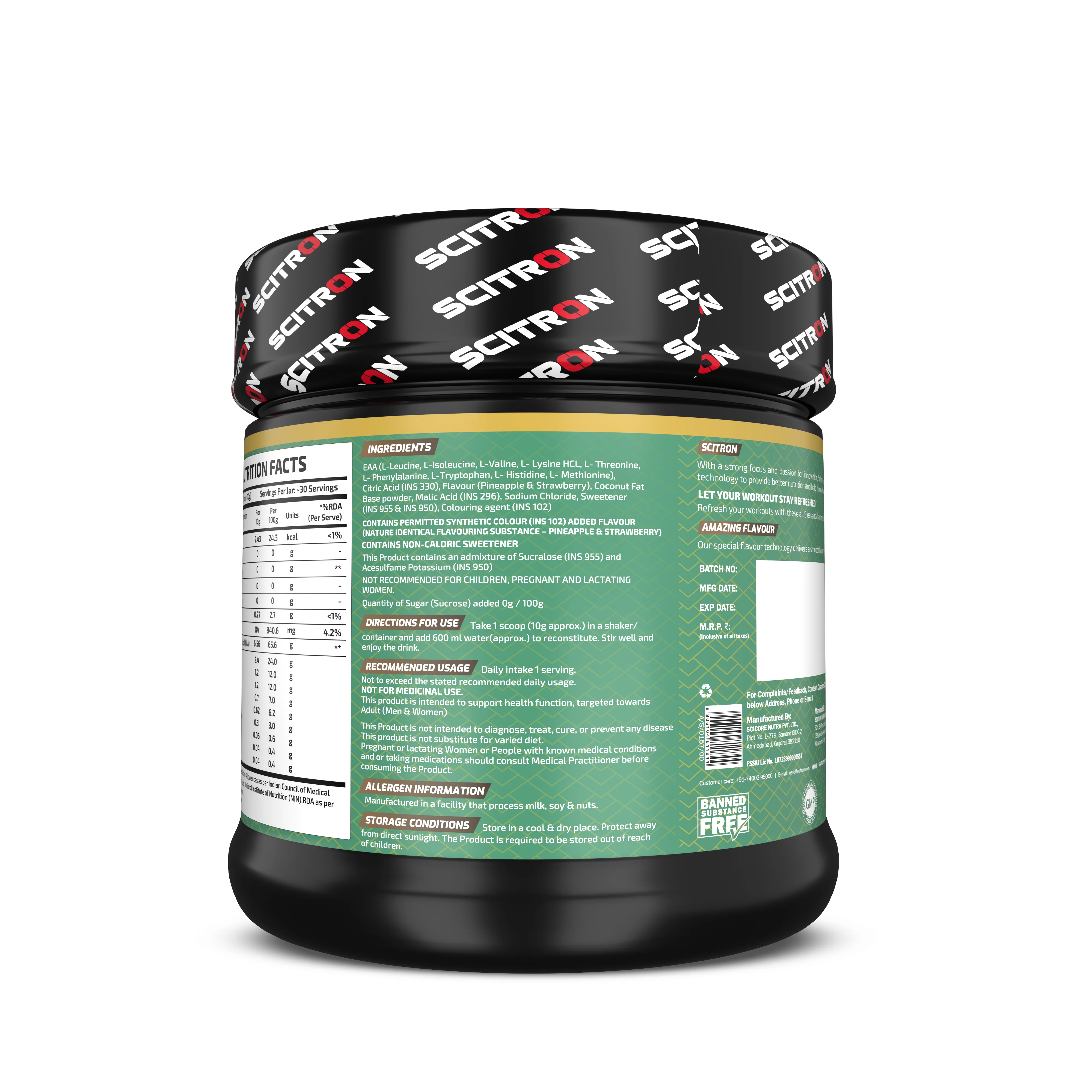 Nitro Series EAA 9 Essential Amino Acids (6.5g EAA, 4.8g BCAA, 0g Sugar) - Image 9
