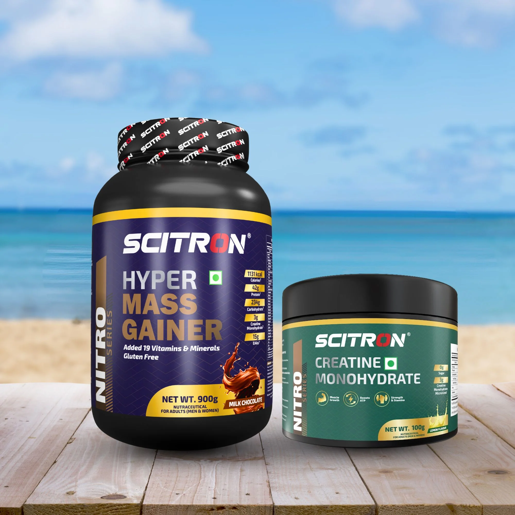 Scitron Nitro Series Hyper Mass Gainer 900g with Creatine Monohydrate 100g - Image 3