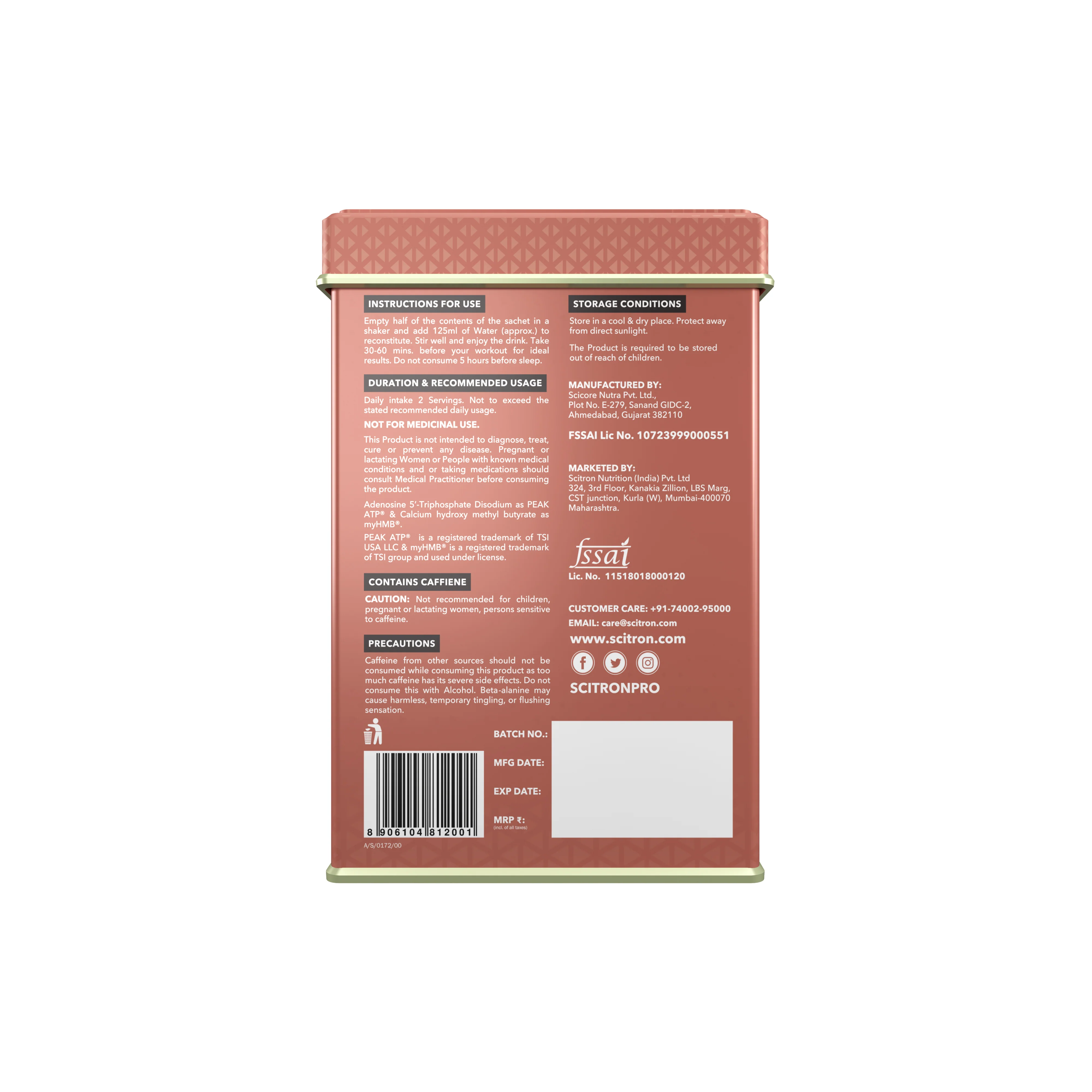 Scitron Volcano Extreme Pre-Workout (With PEAK ATP & MyHMB) - Image 11