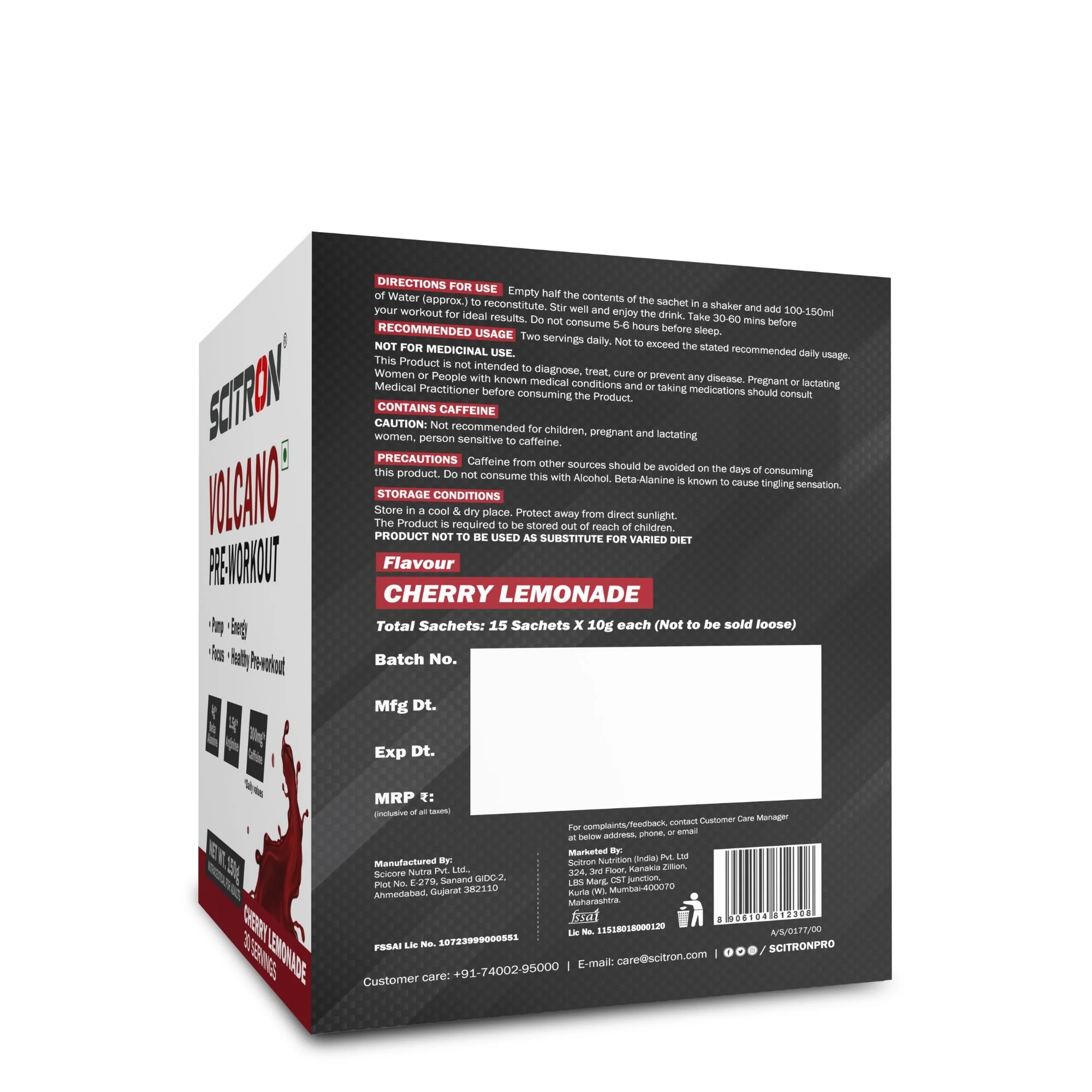 Scitron Volcano Pre-Workout Powder 150g - Image 7
